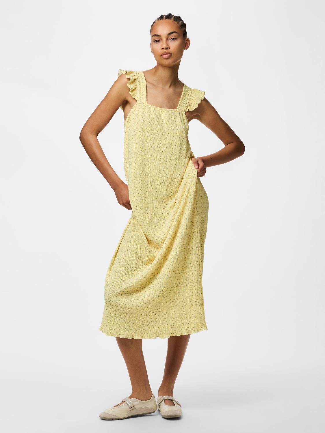 PCFLORA Midi Dress - French Vanilla - VERO MODA & VILA Bergvik